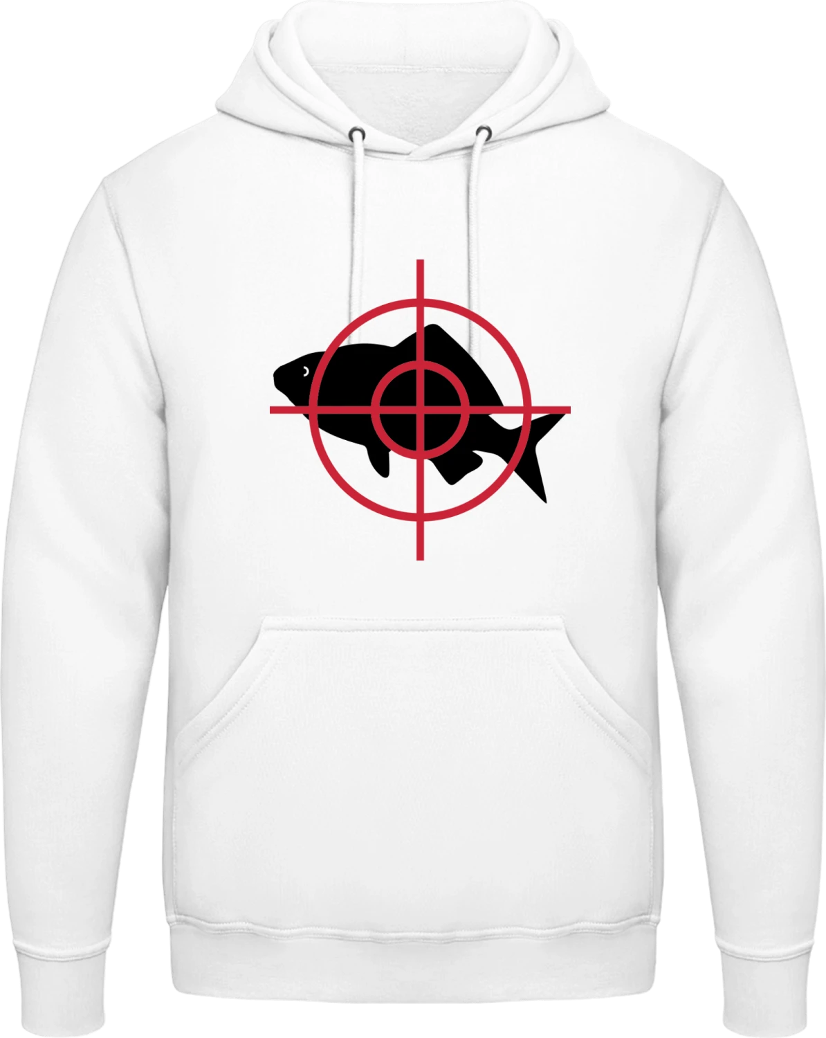 Fish Hunter - Arctic white AWDis man hoodie - Front