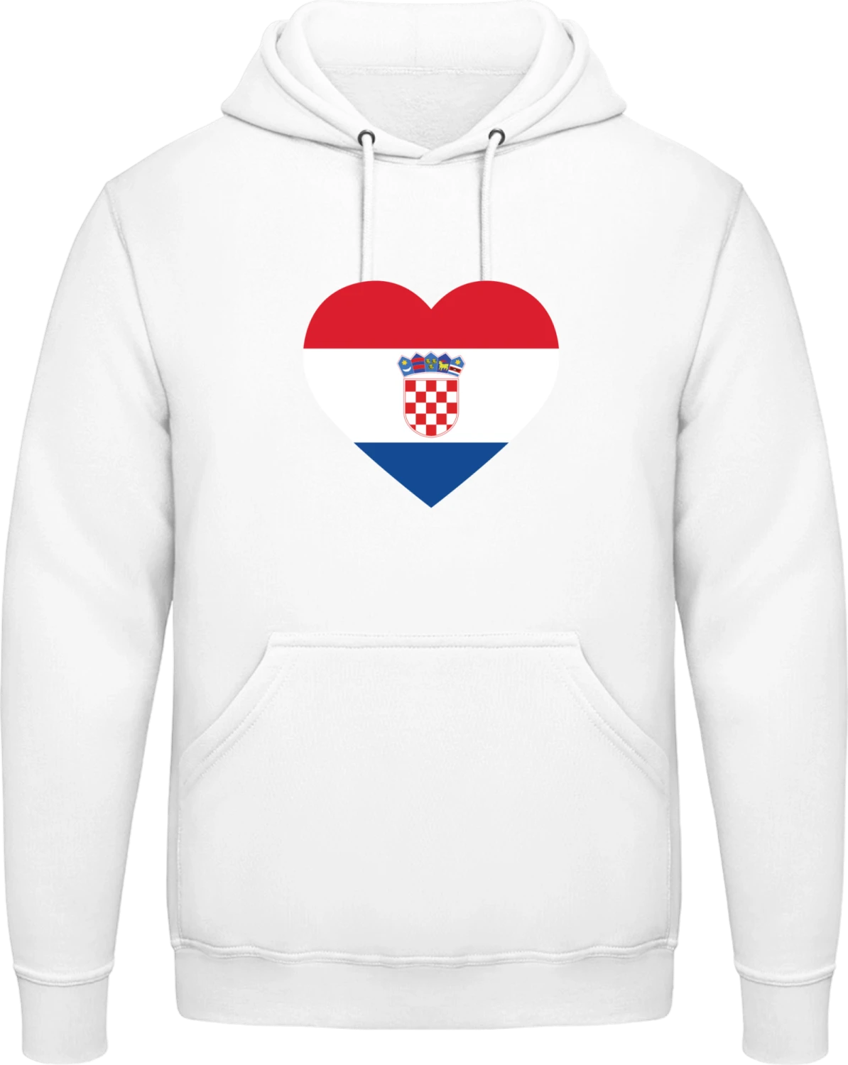 Croatia Heart - Arctic white AWDis man hoodie - Front