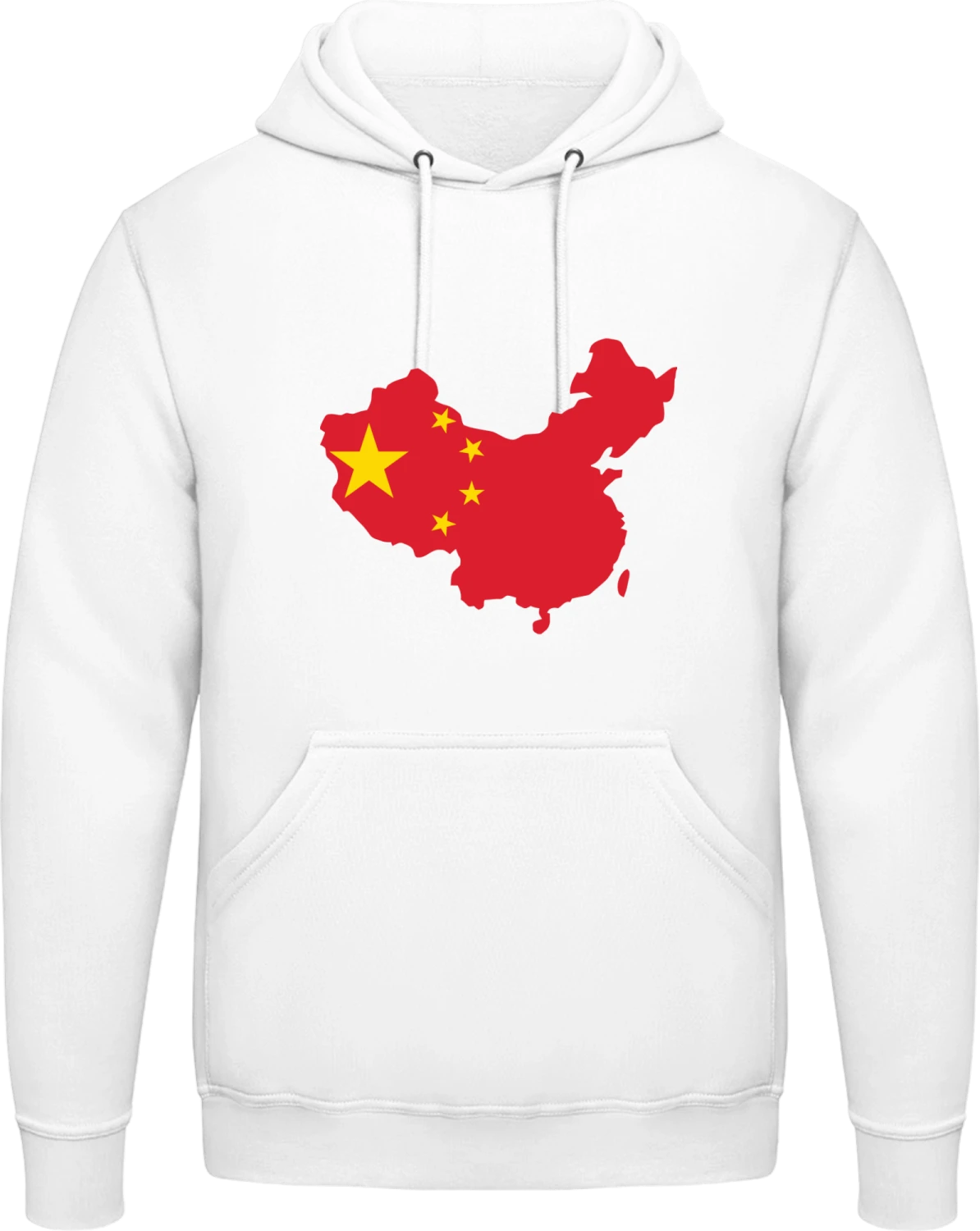 China Map - Arctic white AWDis man hoodie - Front