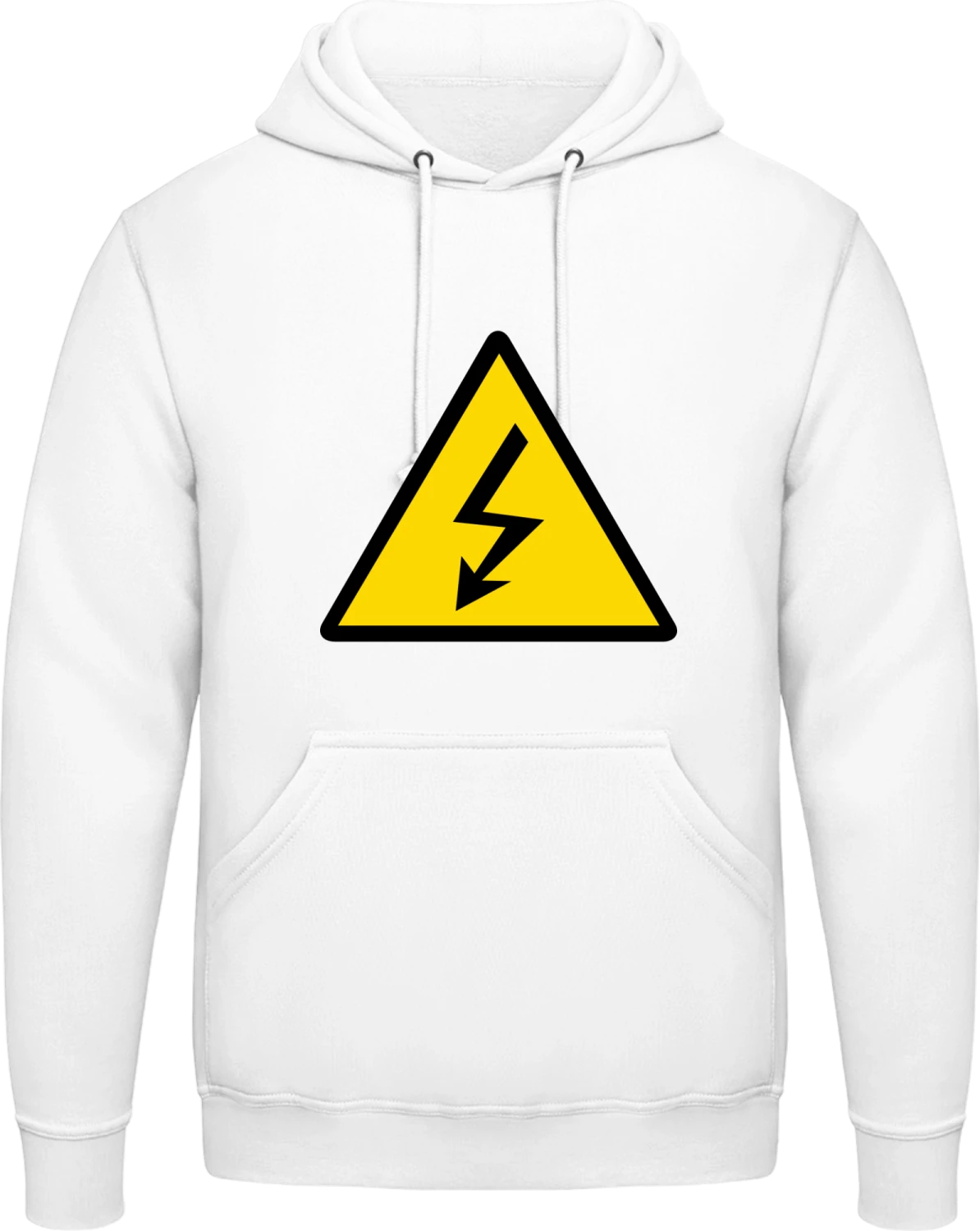 Electricity Warning - Arctic white AWDis man hoodie - Front