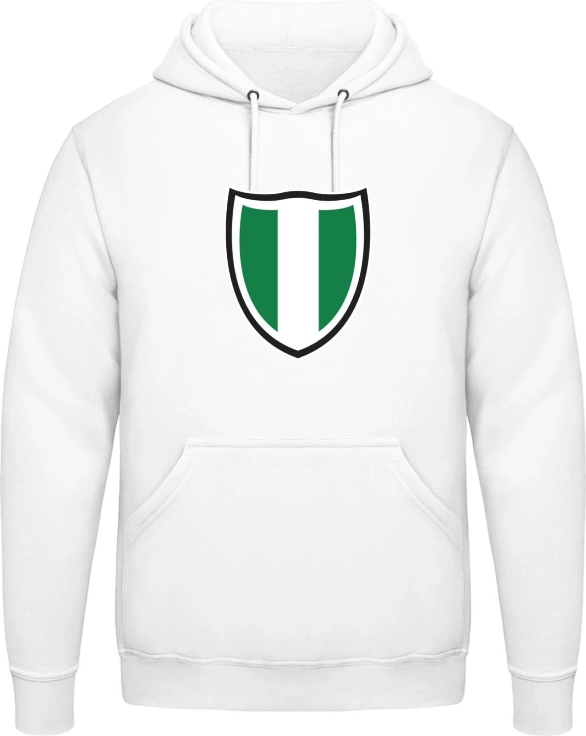 Nigeria Shield Flag - Arctic white AWDis man hoodie - Front