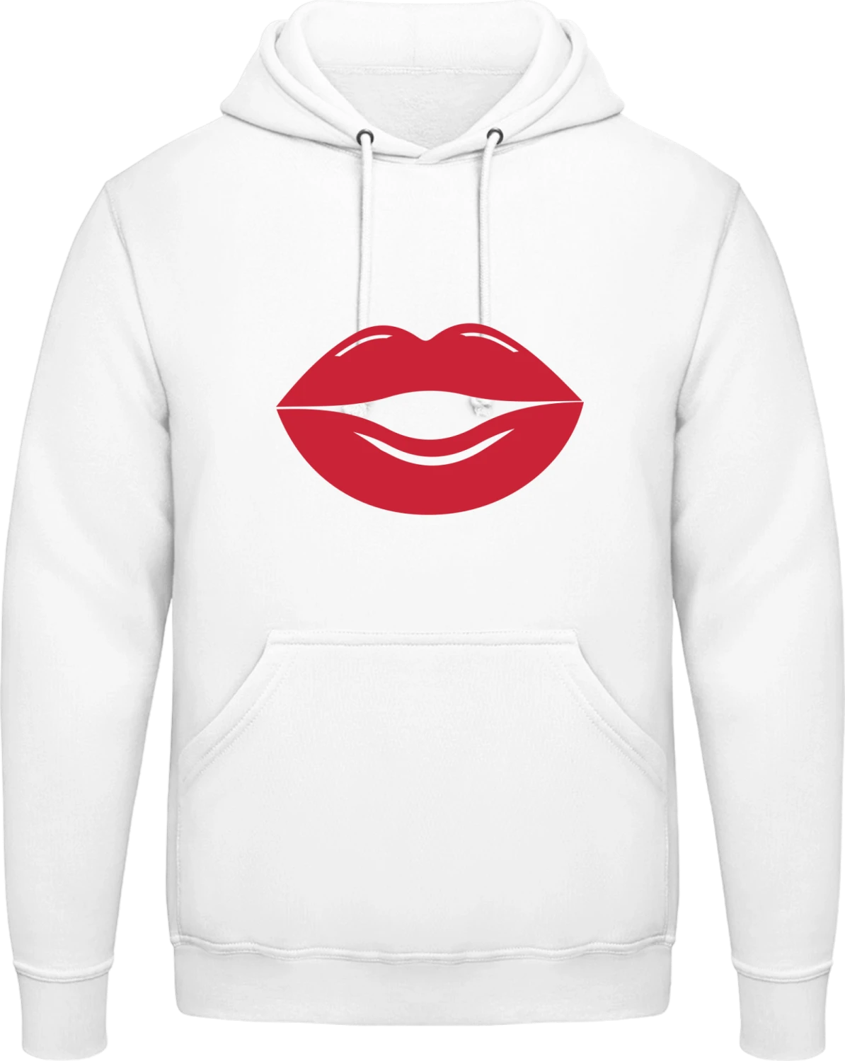 Lips Plastic - Arctic white AWDis man hoodie - Front