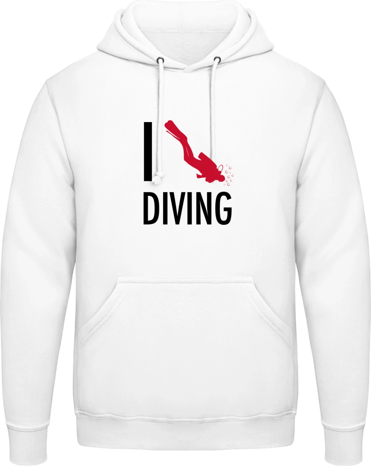 I Love Diving - Arctic white AWDis man hoodie - Front