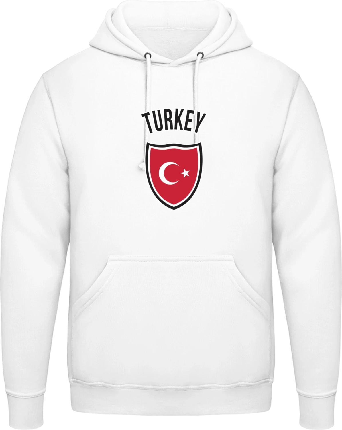 Turkey Flag Shield - Arctic white AWDis man hoodie - Front