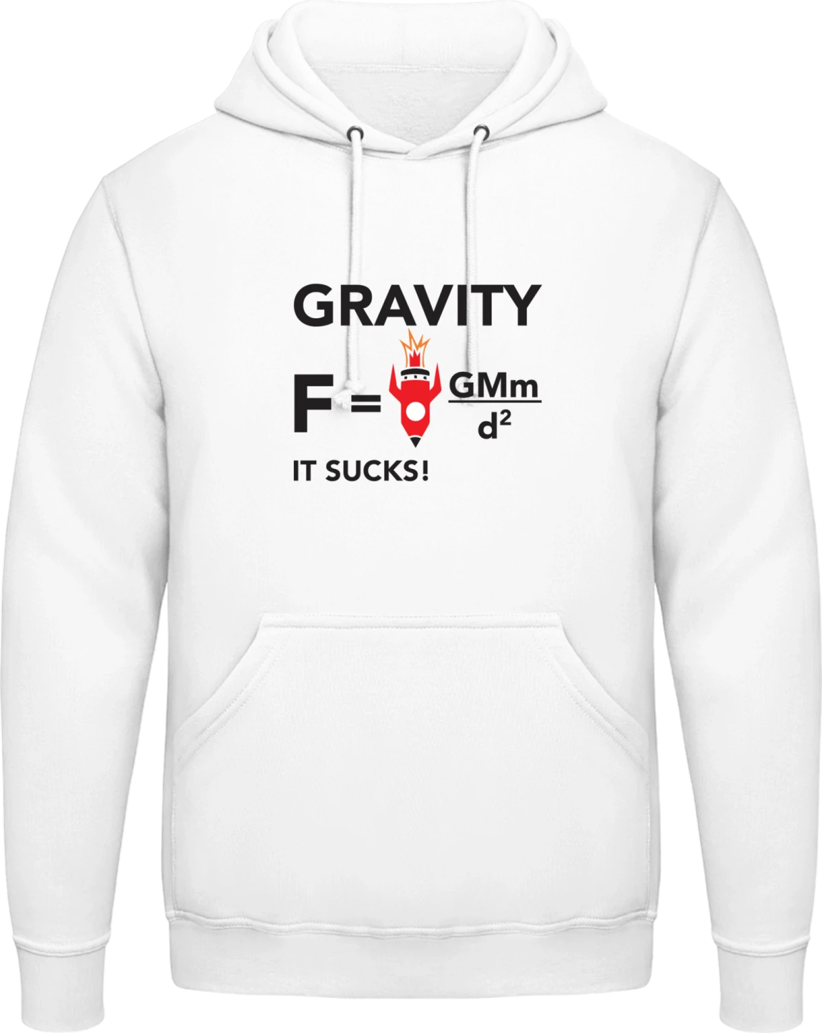 Gravity It Sucks - Arctic white AWDis man hoodie - Front