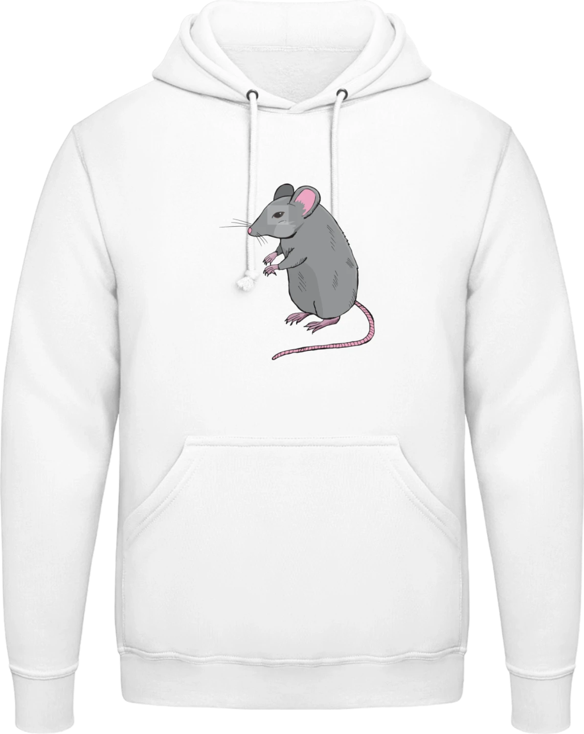 Mouse Realistic - Arctic white AWDis man hoodie - Front