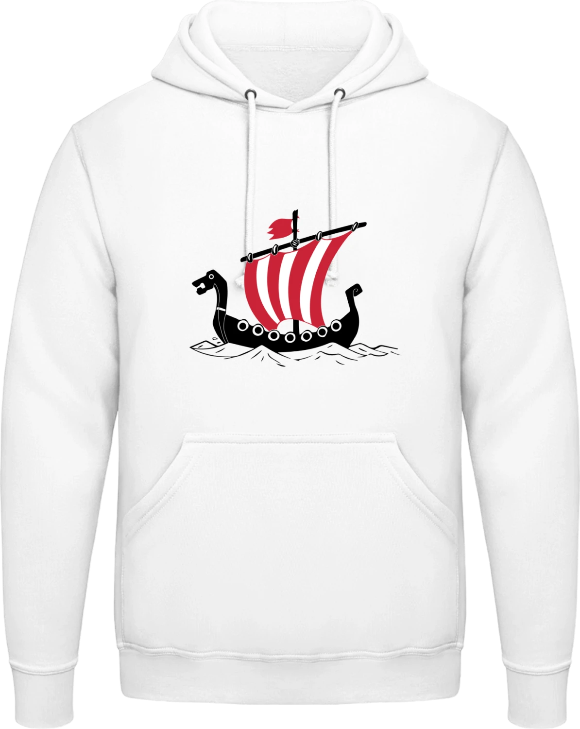 Viking Ship - Arctic white AWDis man hoodie - Front