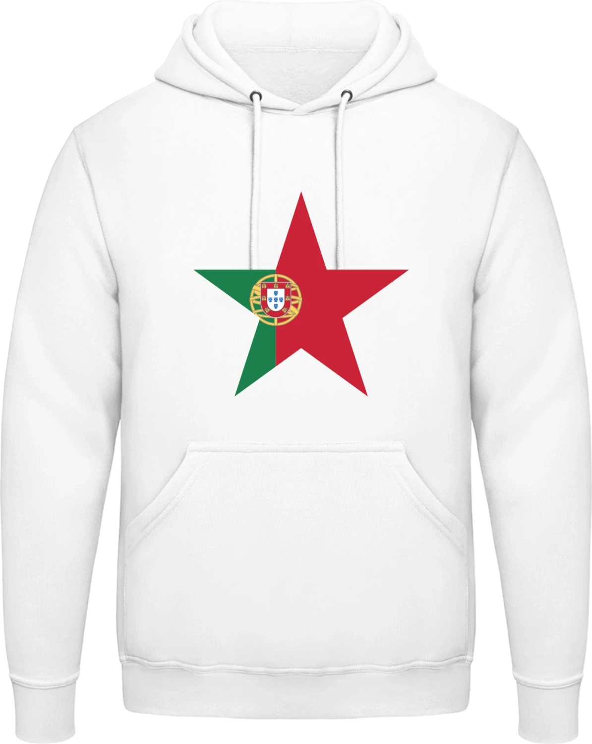 Portuguese Star - Arctic white AWDis man hoodie - Front