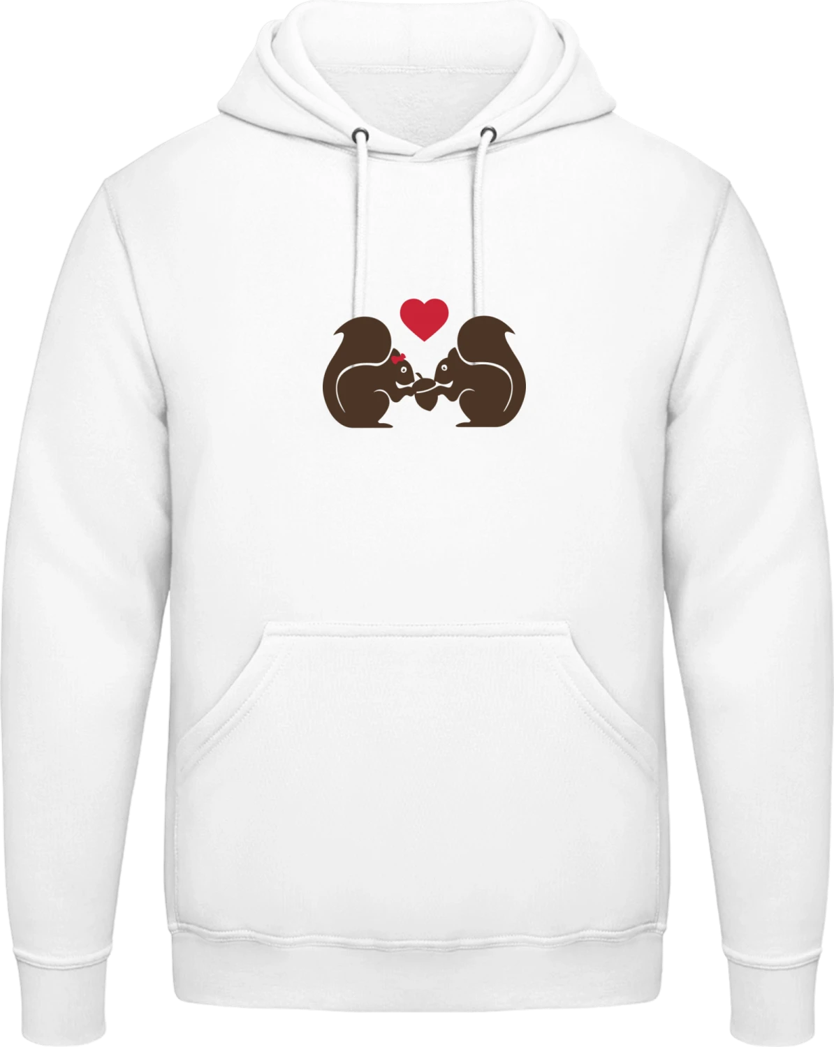 Squirrels In Love - Arctic white AWDis man hoodie - Front