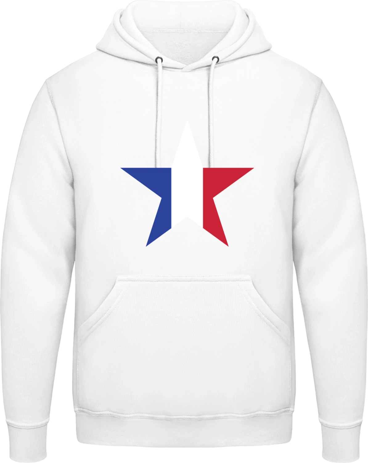 French Star - Arctic white AWDis man hoodie - Front