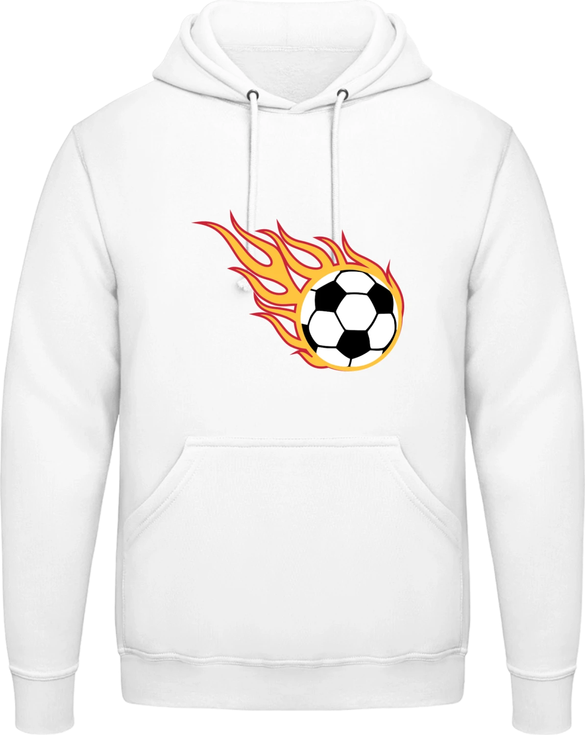 Football on Fire - Arctic white AWDis man hoodie - Front