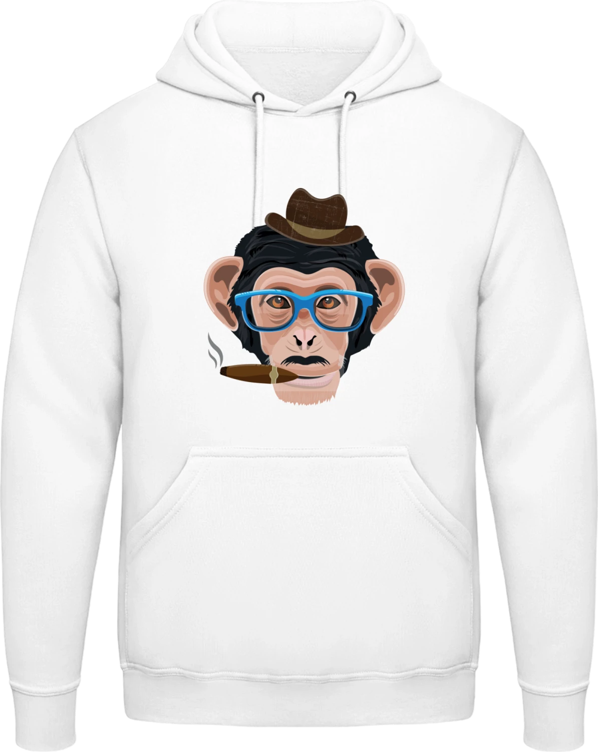 Funky Cuban Ape - Arctic white AWDis man hoodie - Front