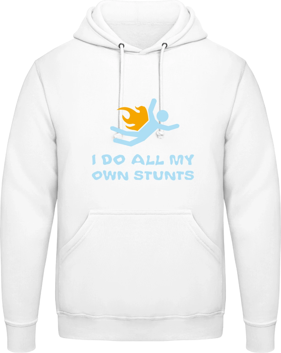 I Do All My Own Stunts - Arctic white AWDis man hoodie - Front