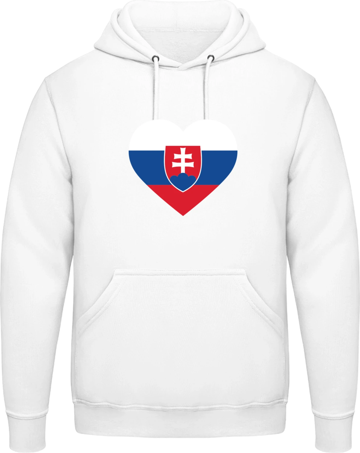 Slovakia Heart Flag - Arctic white AWDis man hoodie - Front