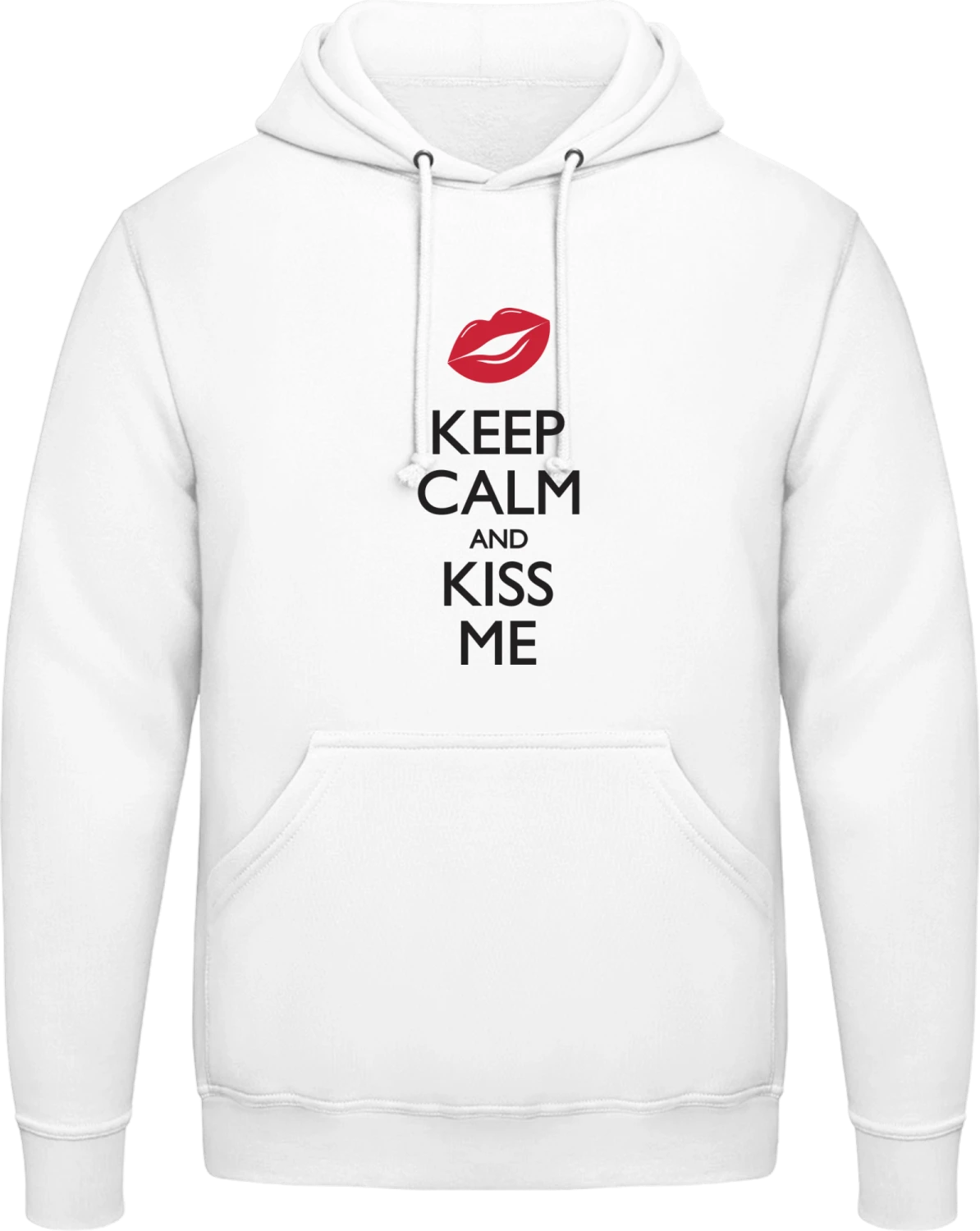 Keep Calm And Kiss Me - Arctic white AWDis man hoodie - Front