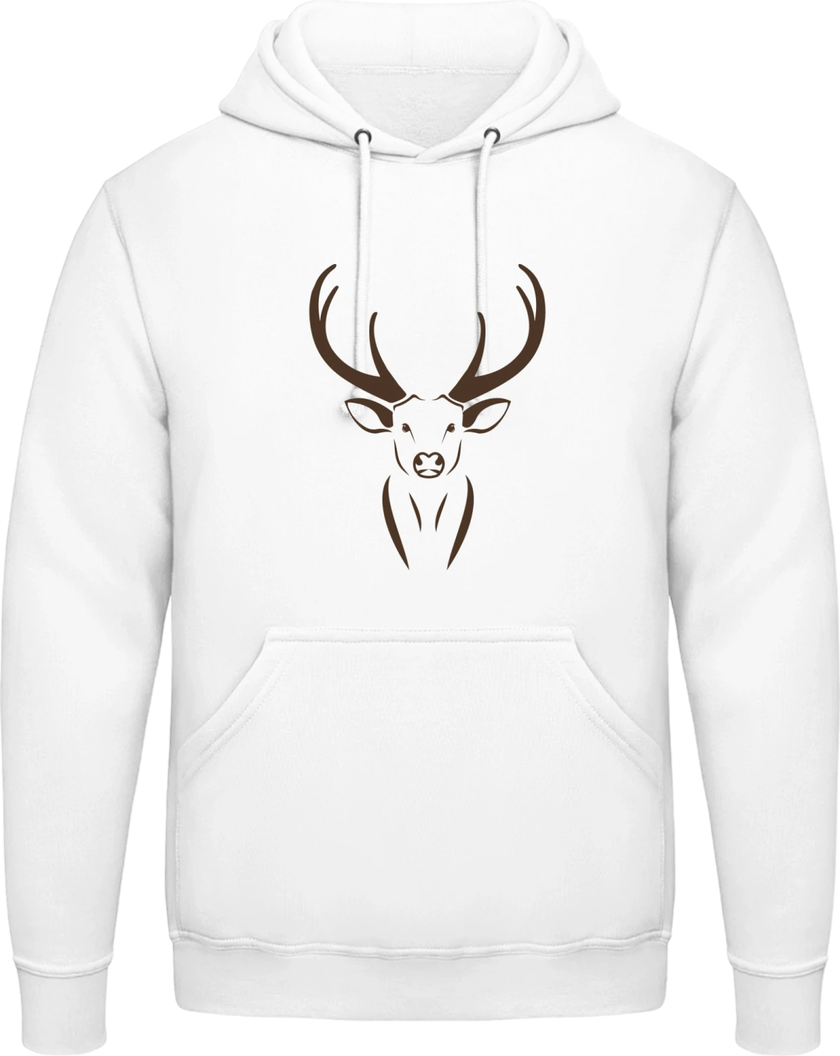 Stag Deer - Arctic white AWDis man hoodie - Front