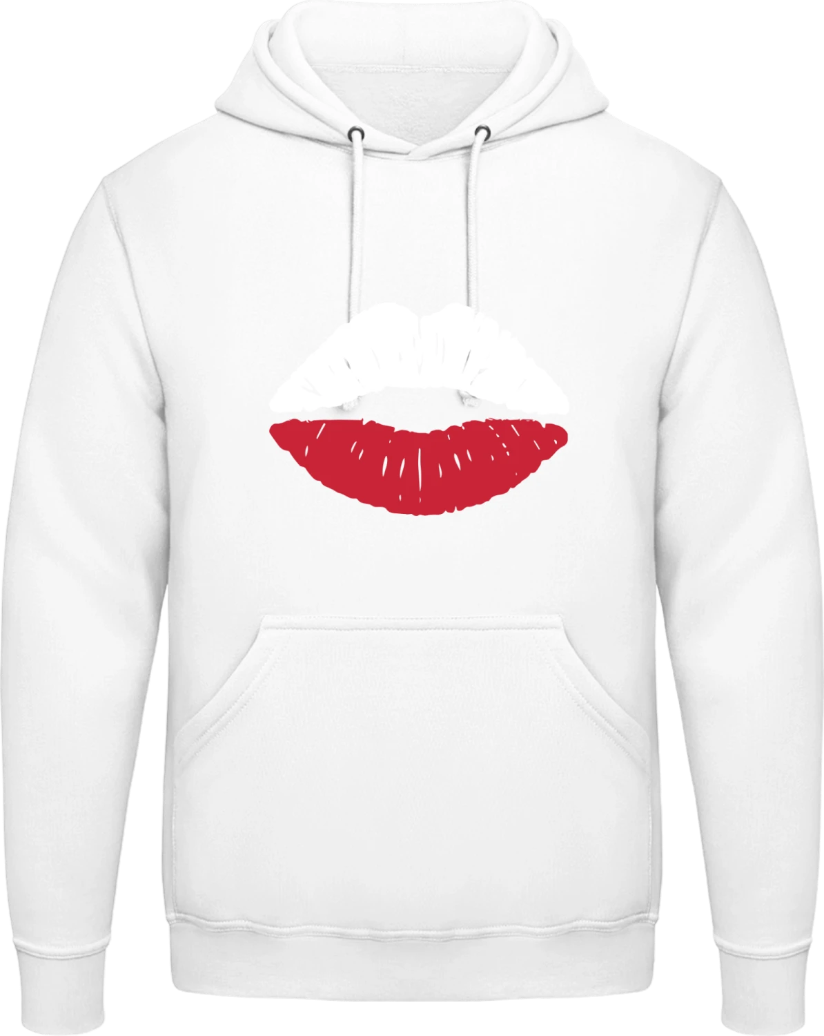 Polish Kiss Flag - Arctic white AWDis man hoodie - Front