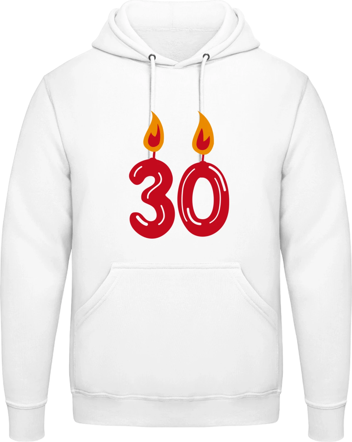 30th Birthday - Arctic white AWDis man hoodie - Front