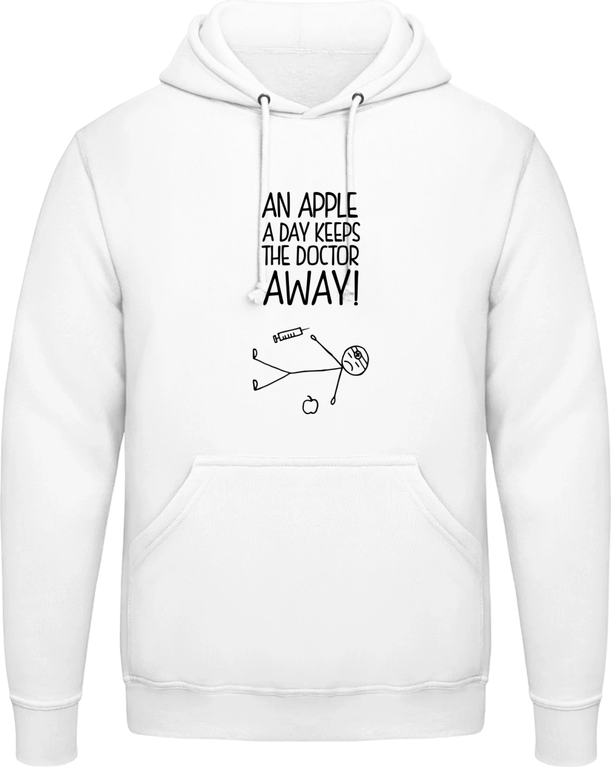 An Apple A Day Doctor Comic - Arctic white AWDis man hoodie - Front