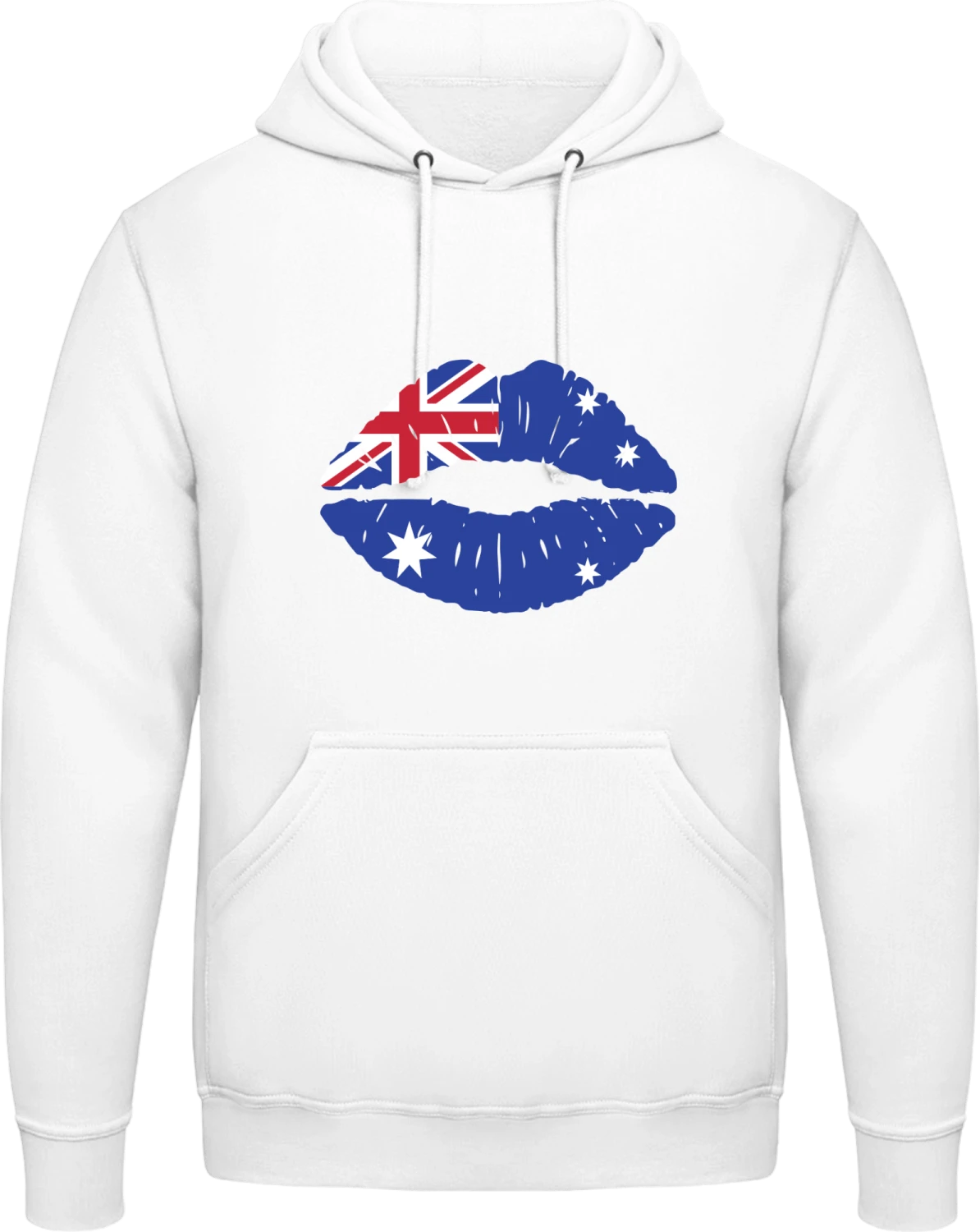 Australian Kiss Flag - Arctic white AWDis man hoodie - Front