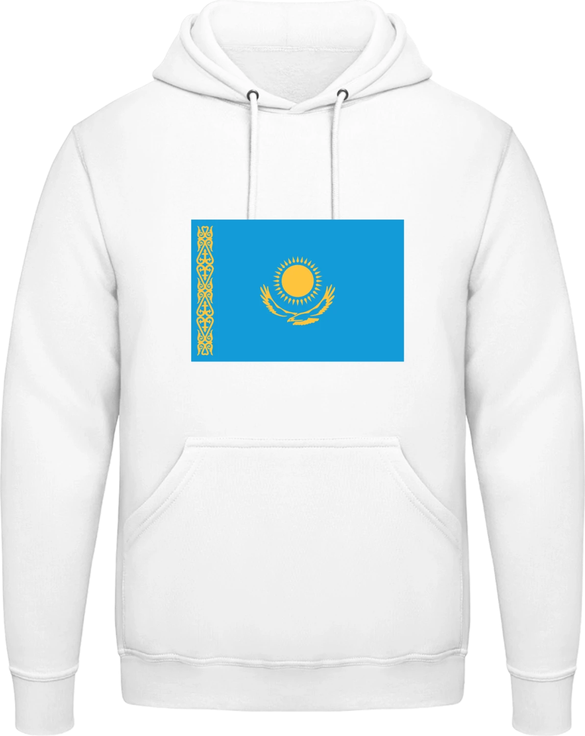 Flag of Kazakhstan - Arctic white AWDis man hoodie - Front