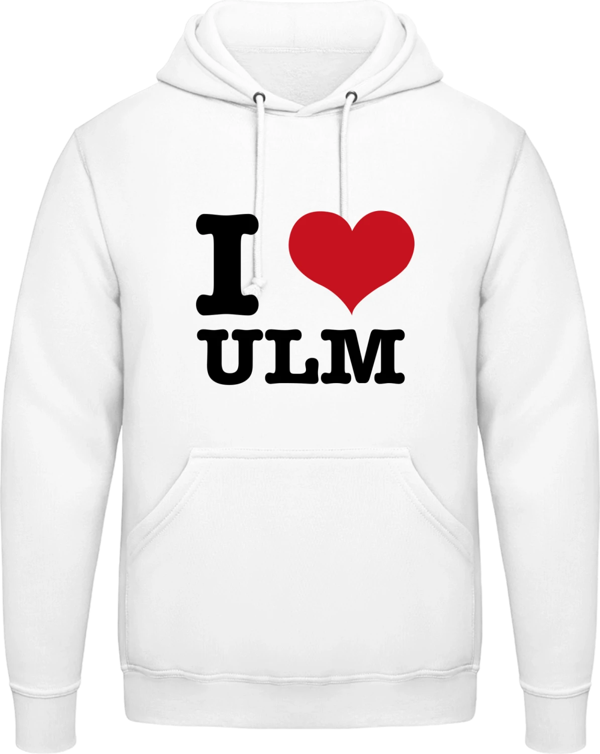 I Love Ulm - Arctic white AWDis man hoodie - Front