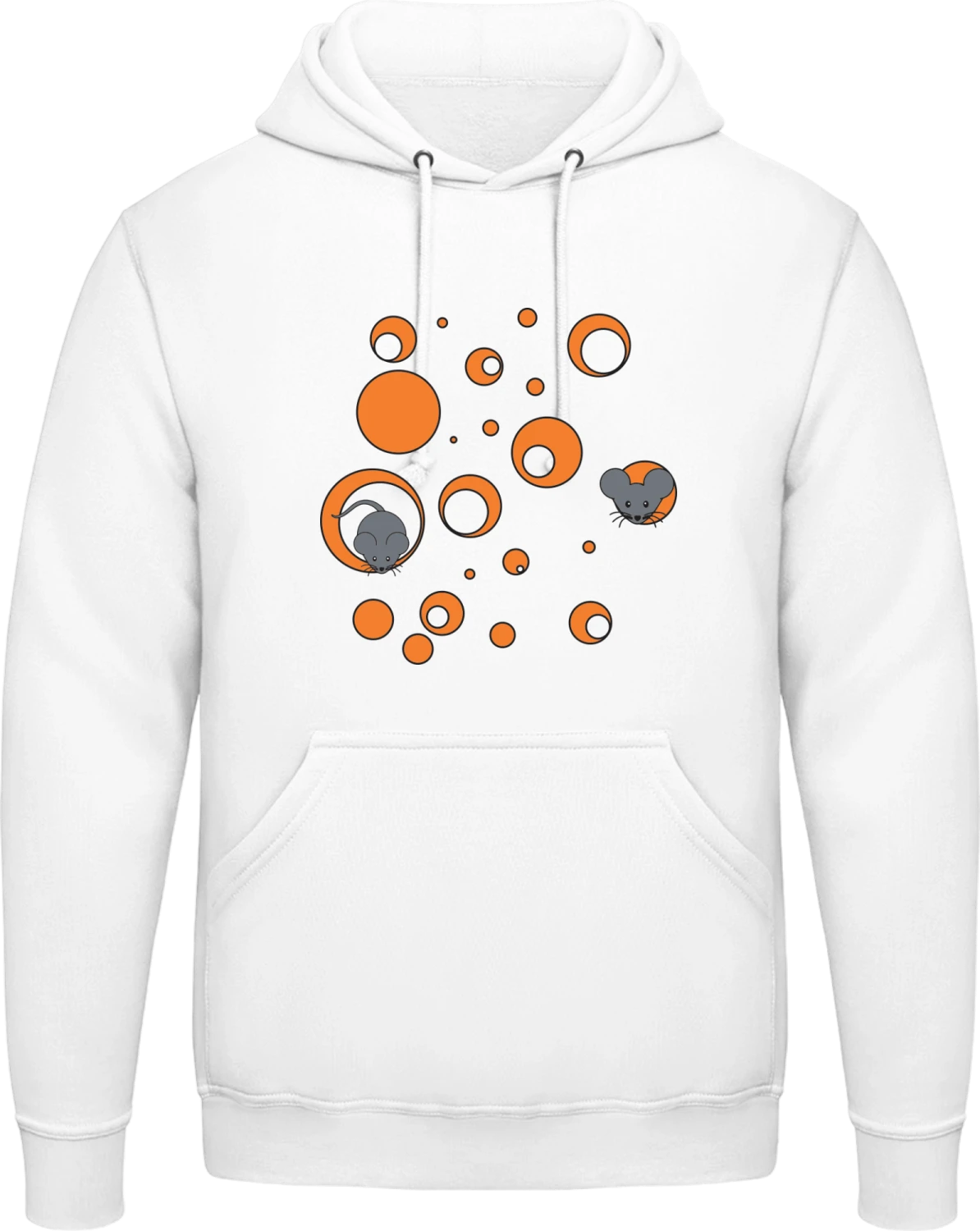 Cheese Effect - Arctic white AWDis man hoodie - Front