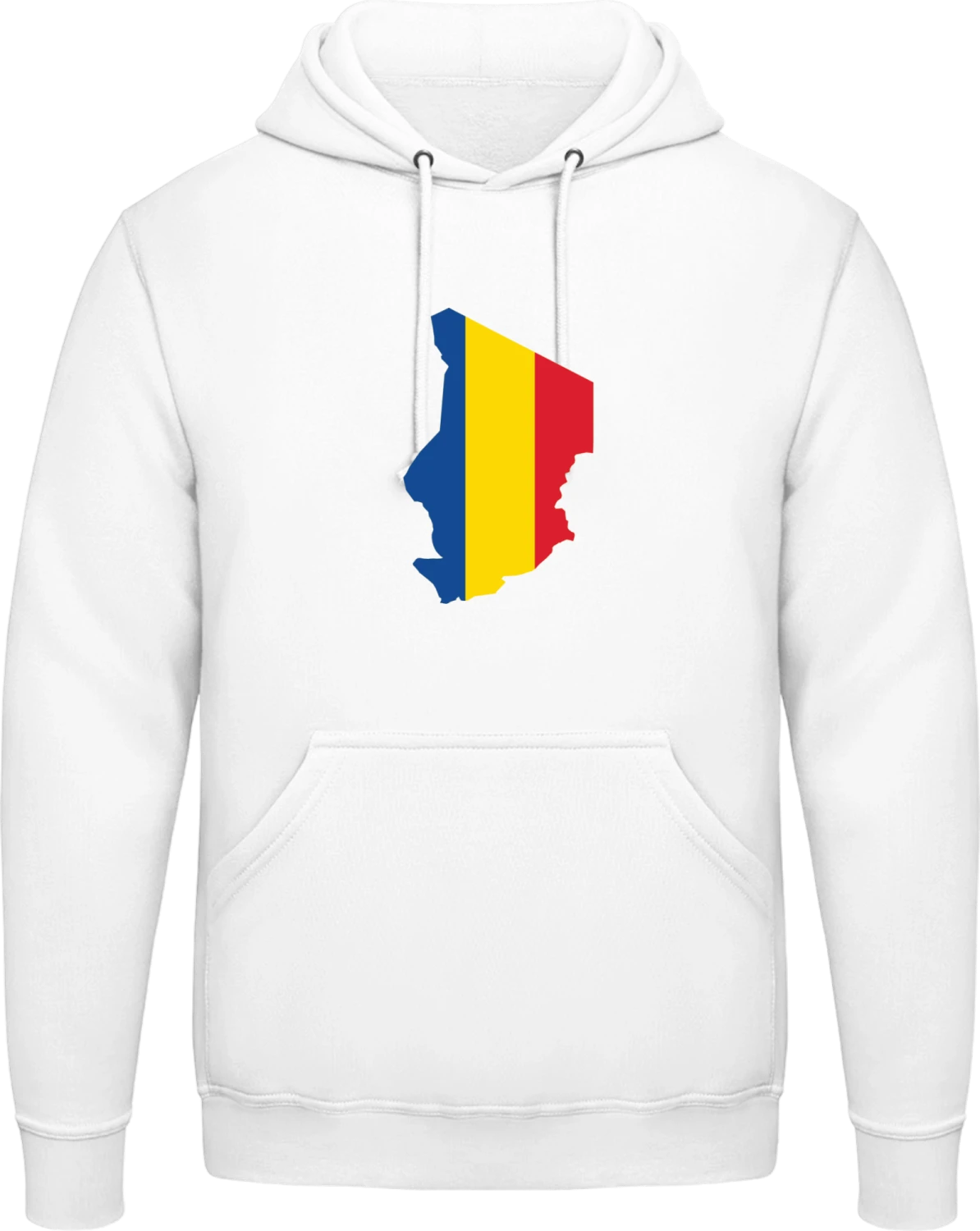 Tschad Map - Arctic white AWDis man hoodie - Front