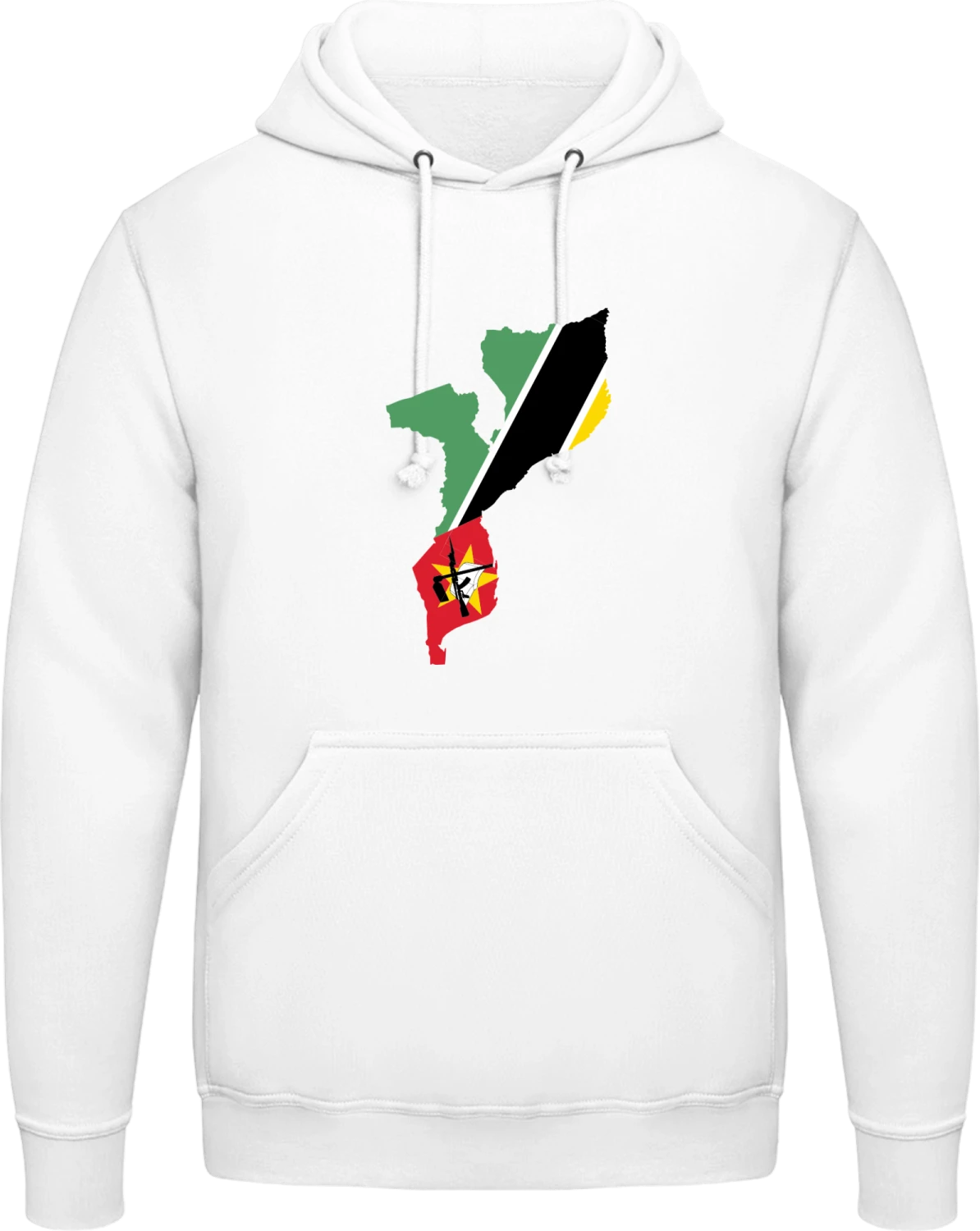 Mozambique Map - Arctic white AWDis man hoodie - Front