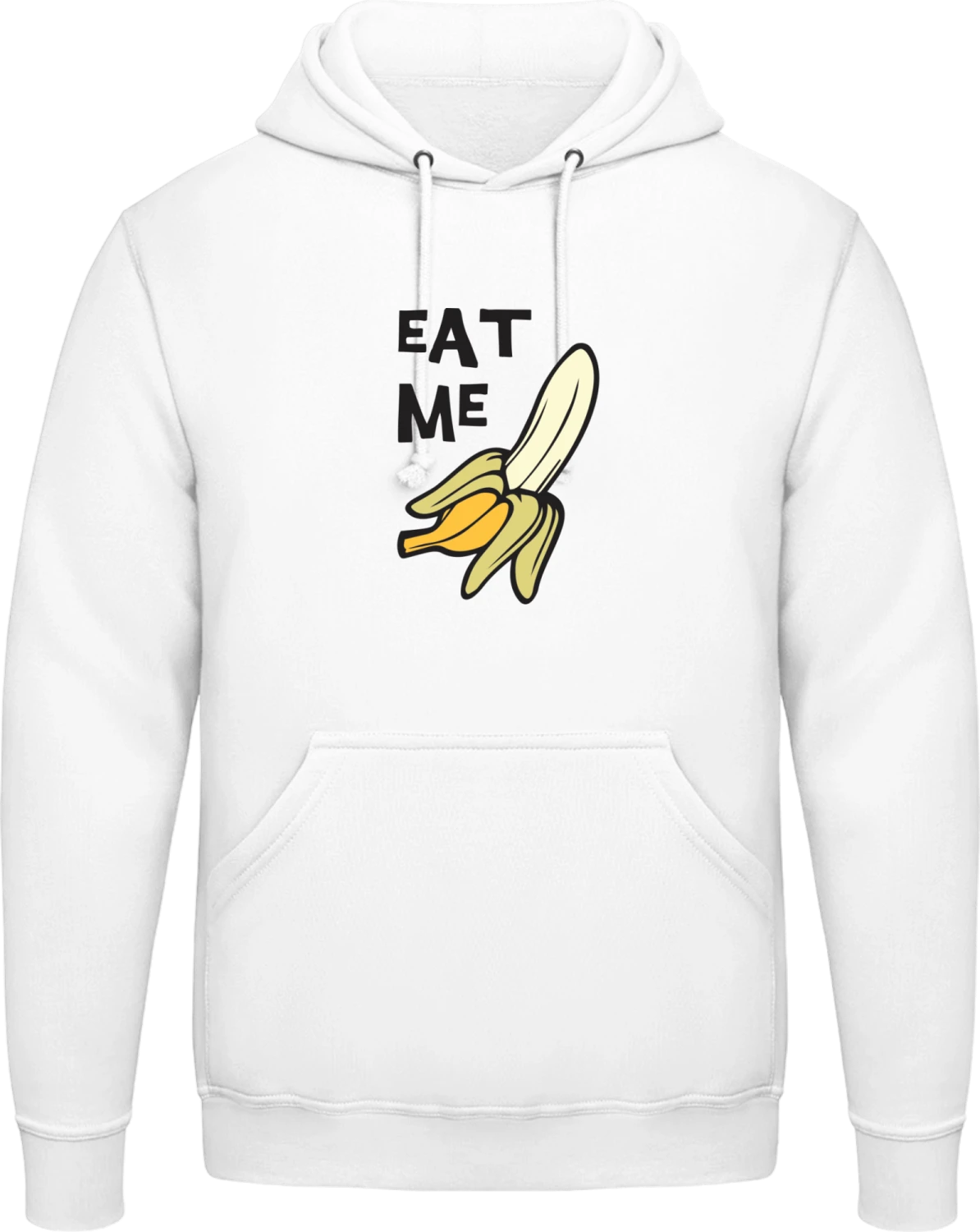 Eat Me Banana - Arctic white AWDis man hoodie - Front