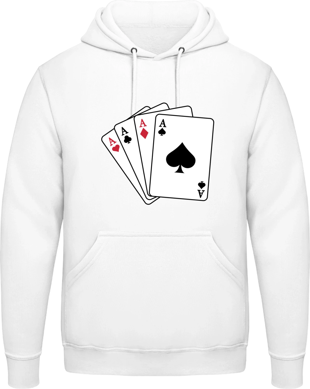 Four Aces Poker - Arctic white AWDis man hoodie - Front