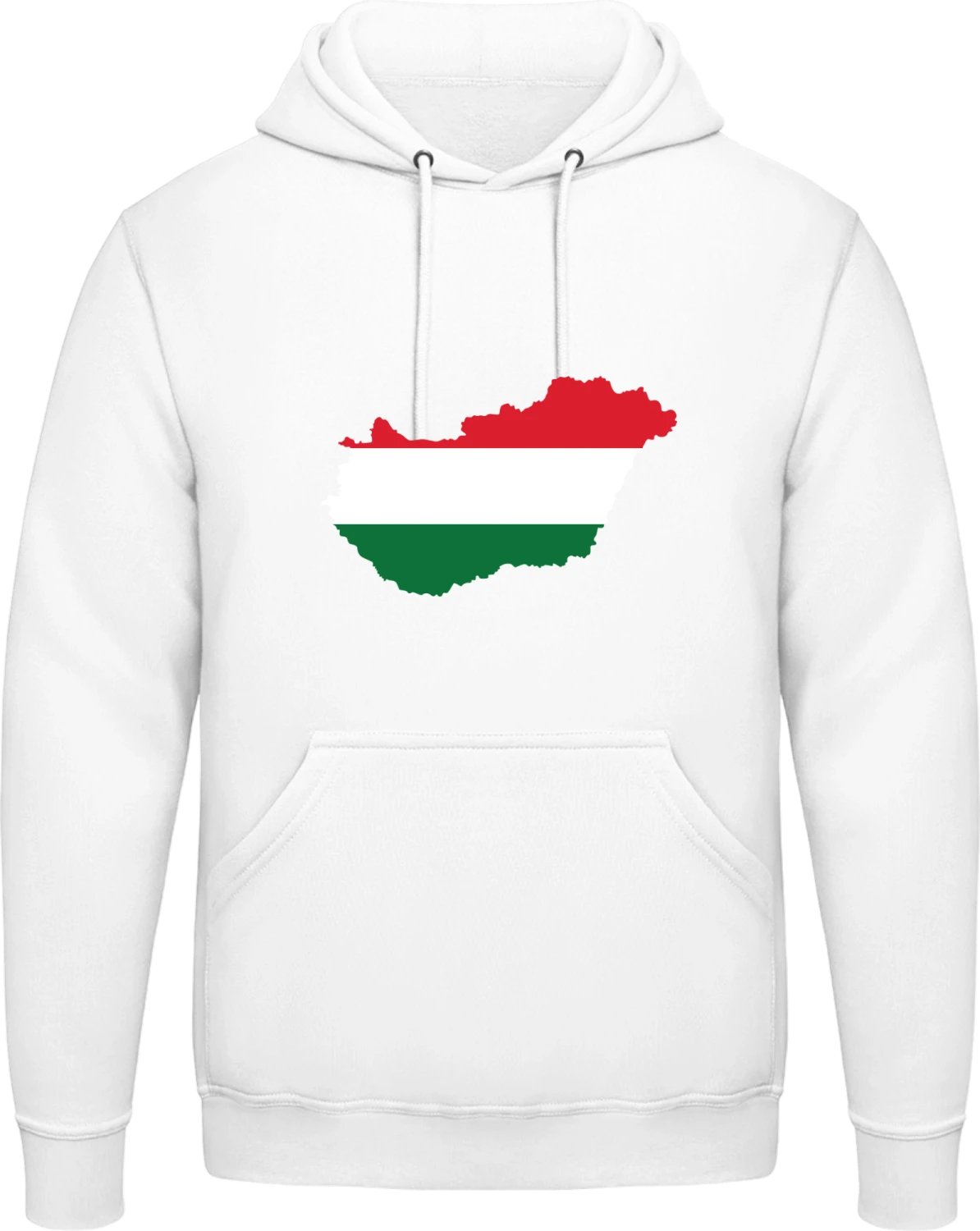 Hungary Map - Arctic white AWDis man hoodie - Front