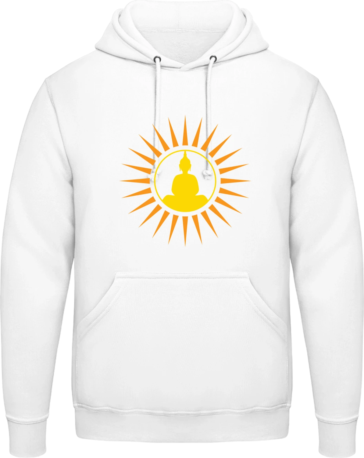 Buddha Meditation - Arctic white AWDis man hoodie - Front