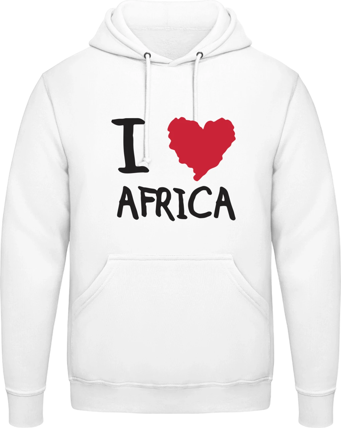 I Love Africa - Arctic white AWDis man hoodie - Front