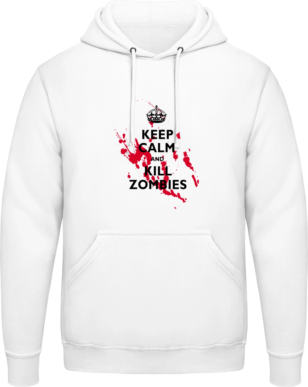 Keep Calm And Kill Zombies - Arctic white AWDis man hoodie - Front