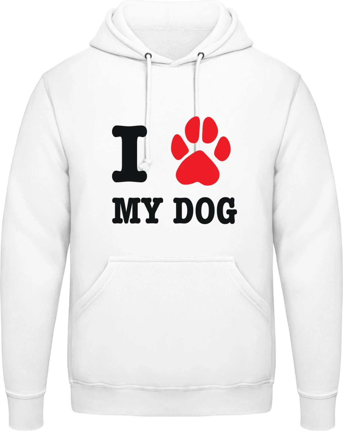 I Heart My Dog - Arctic white AWDis man hoodie - Front