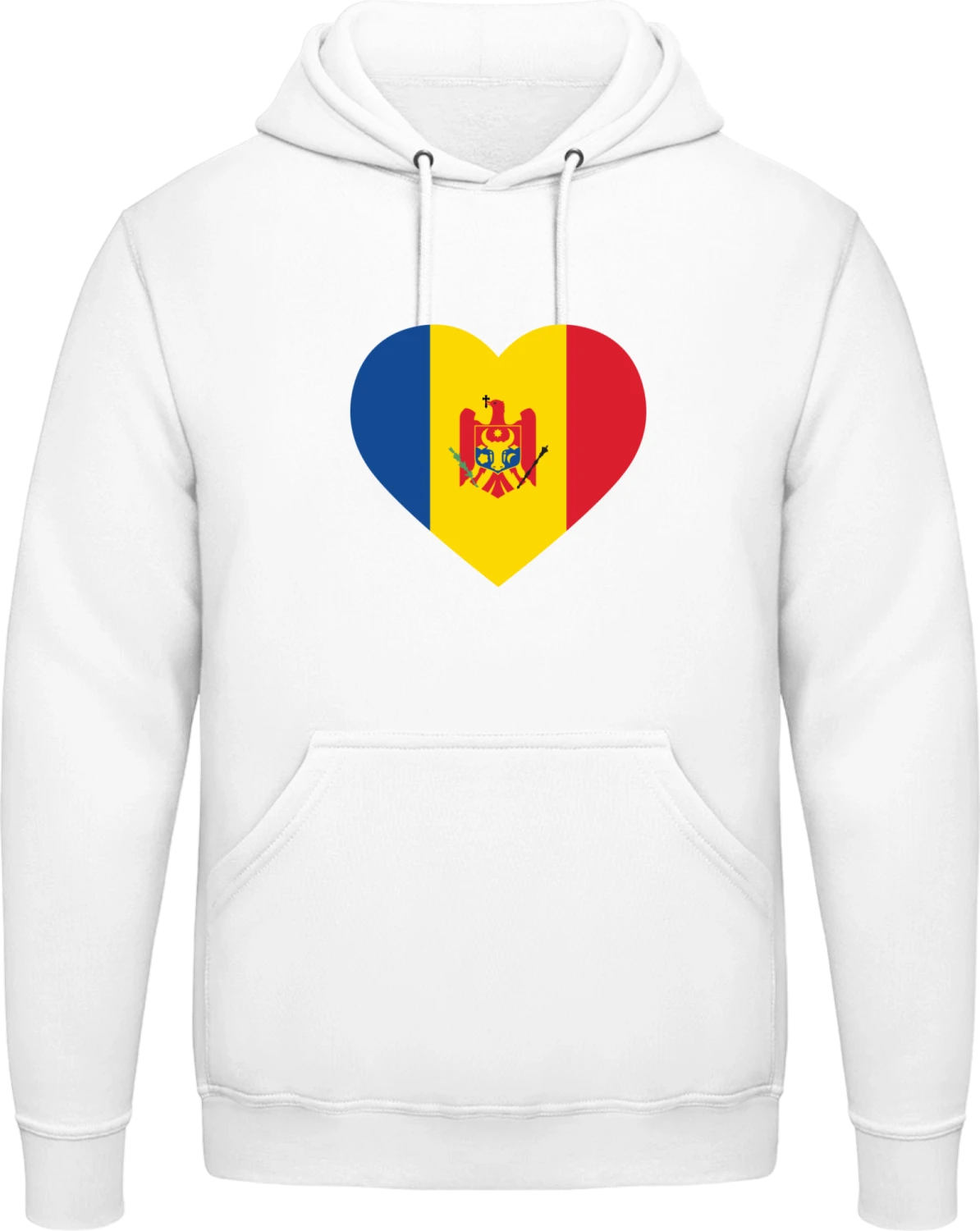 Moldova Heart Flag - Arctic white AWDis man hoodie - Front