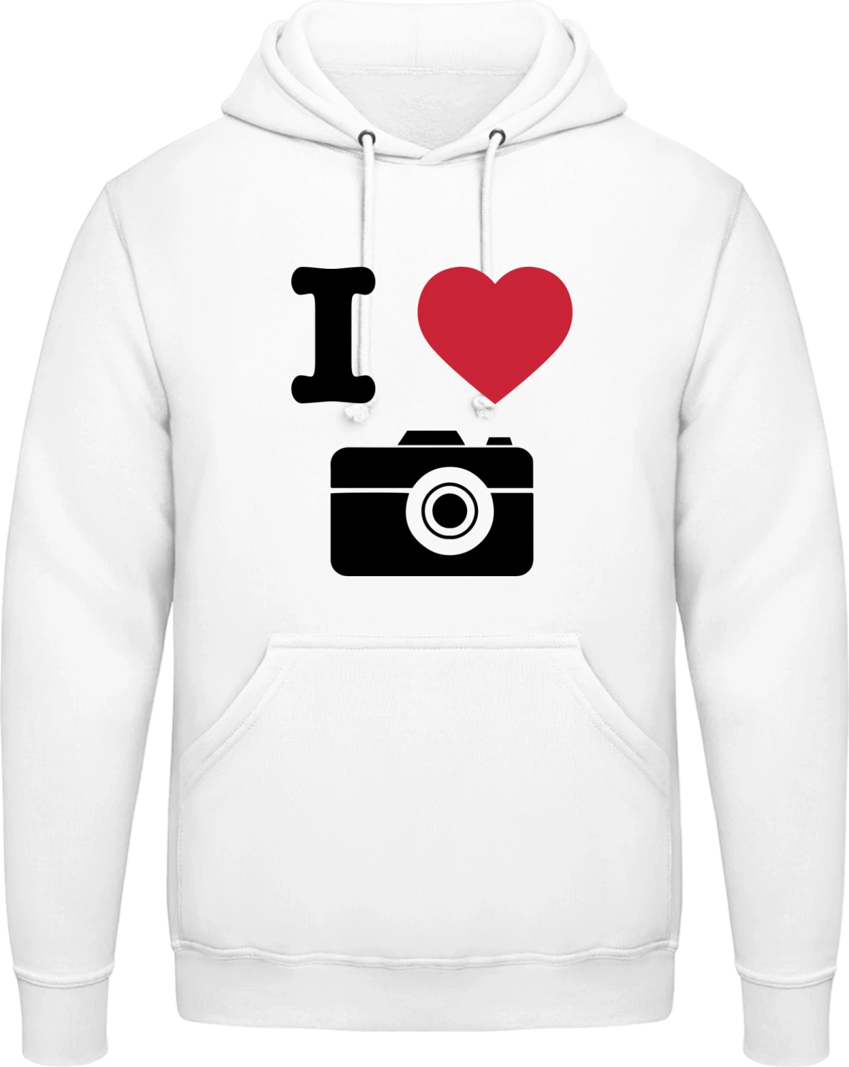 I Love Photos - Arctic white AWDis man hoodie - Front