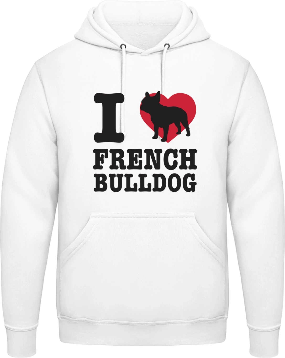 I Love French Bulldog - Arctic white AWDis man hoodie - Front