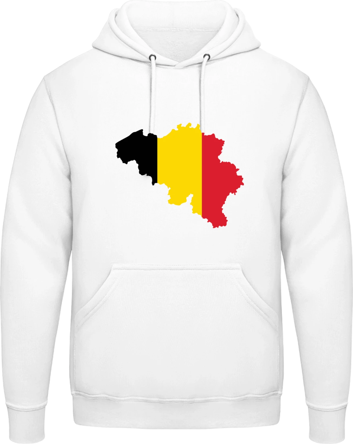 Belgium Map - Arctic white AWDis man hoodie - Front