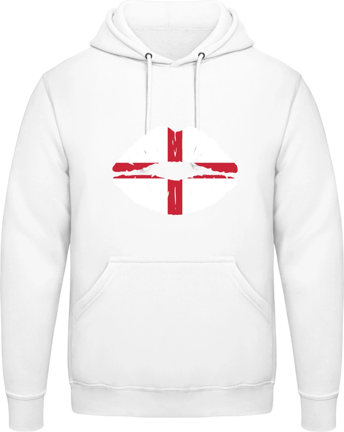 England Kiss Flag - Arctic white AWDis man hoodie - Front