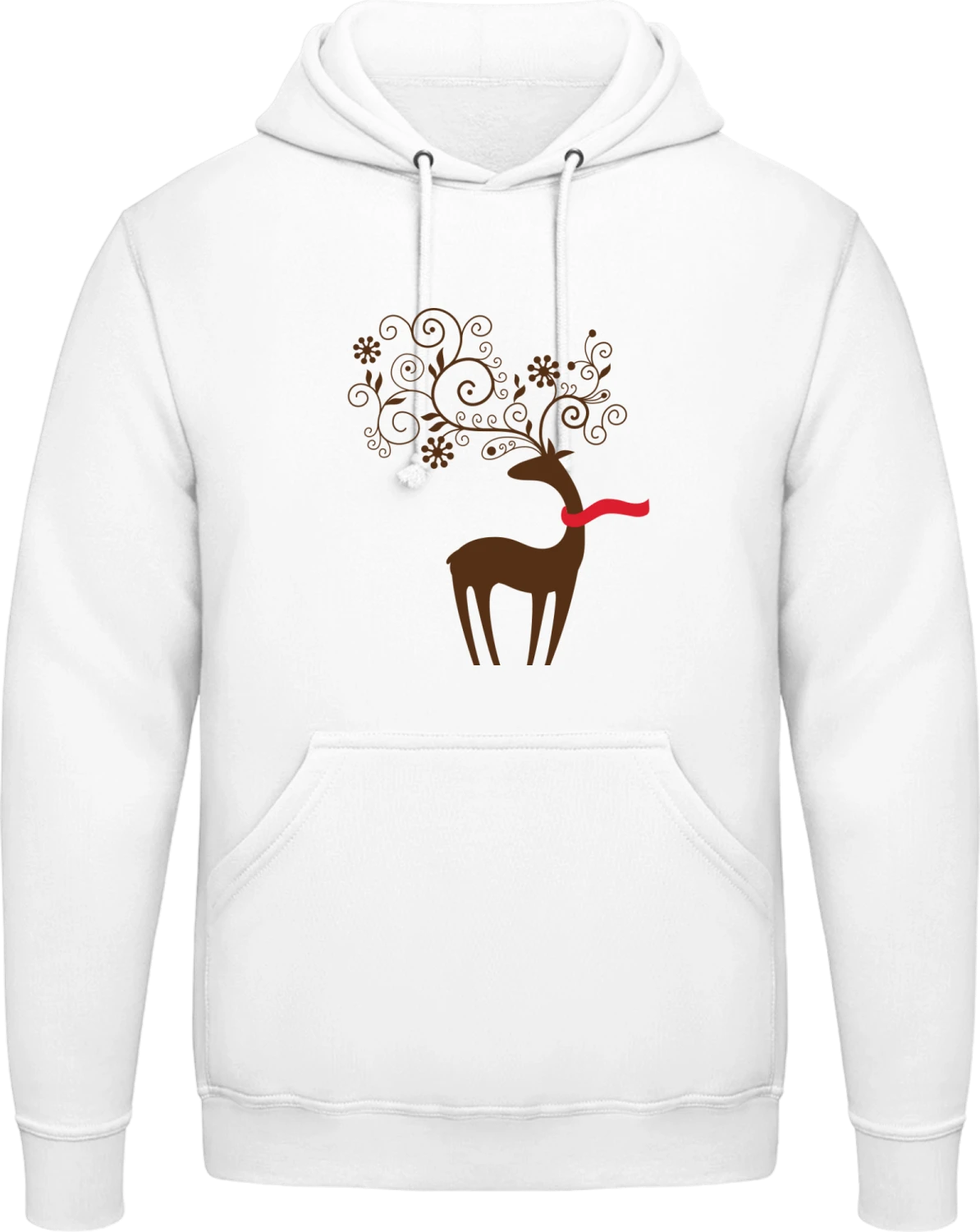 Stylish Winter Reindeer - Arctic white AWDis man hoodie - Front