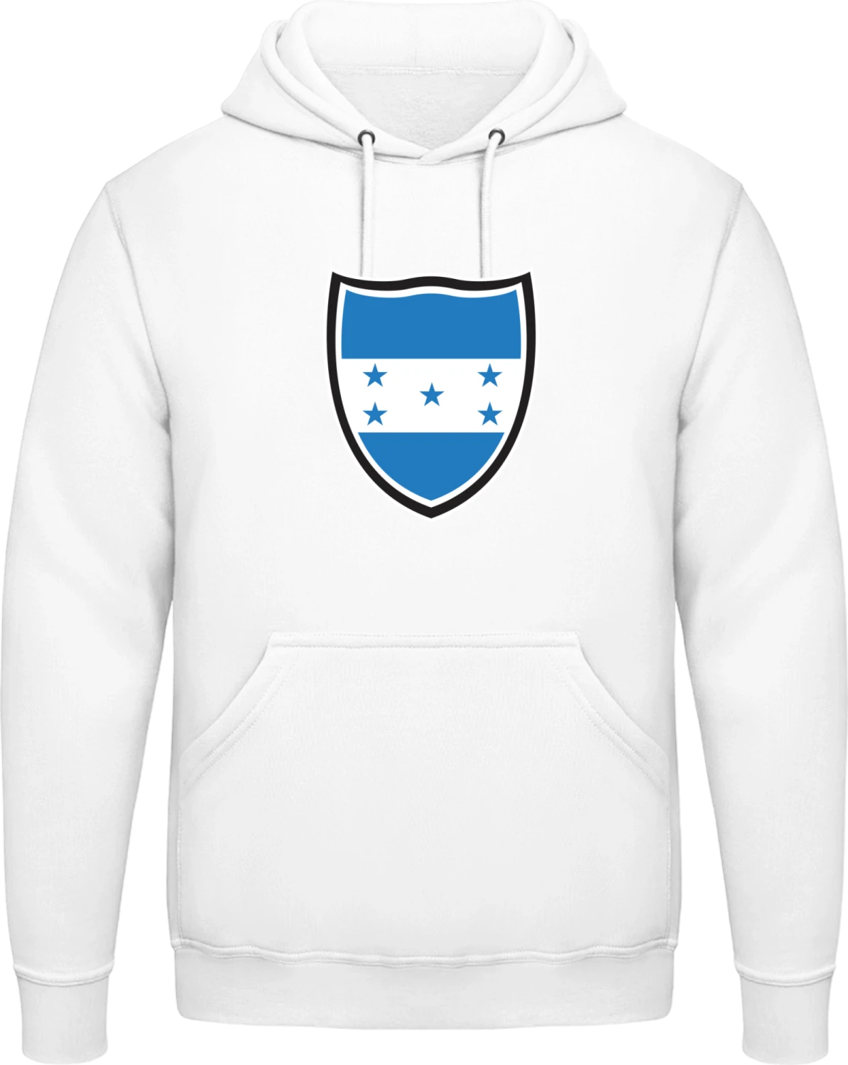 Honduras Flag Shield - Arctic white AWDis man hoodie - Front