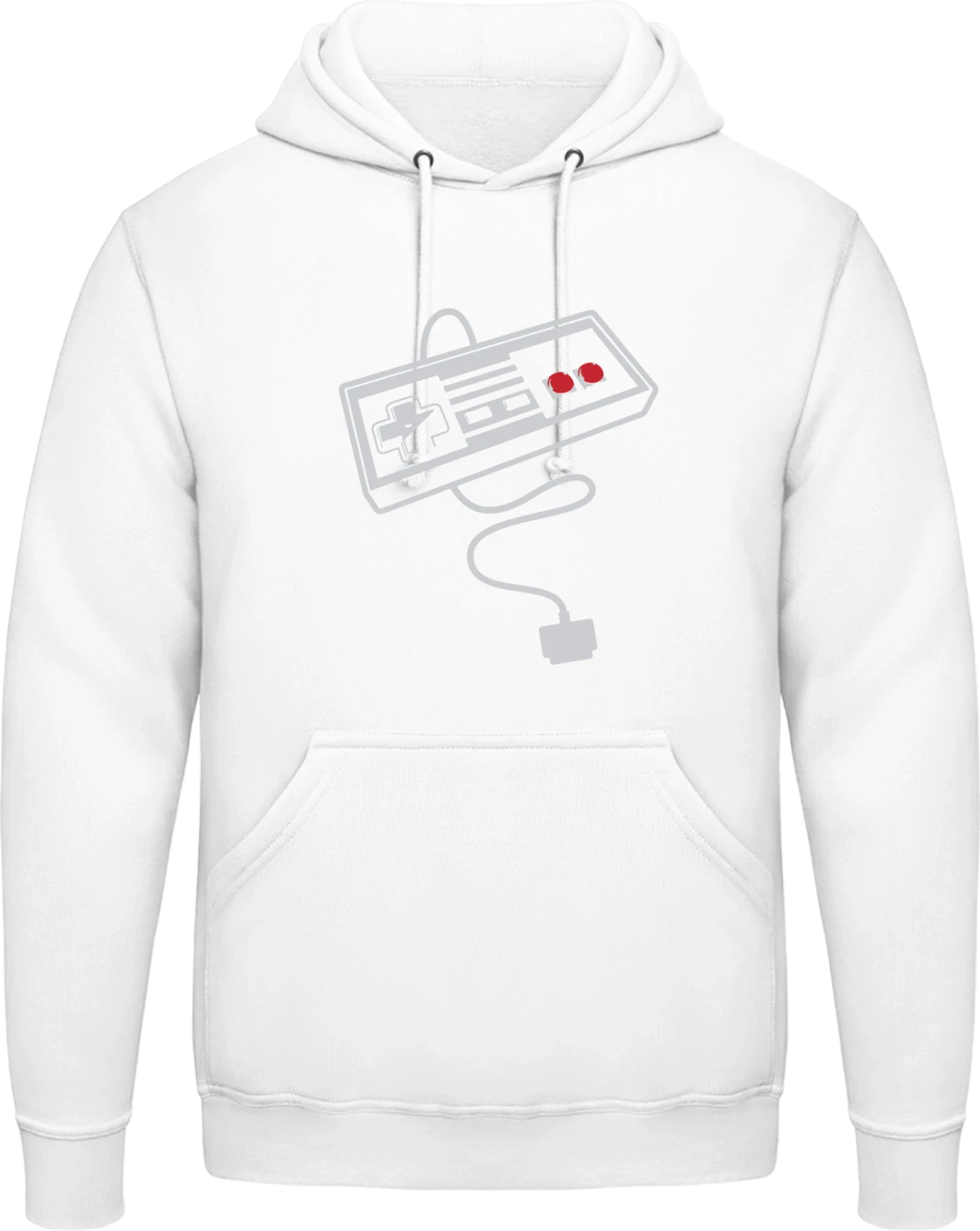 NES Controller - Arctic white AWDis man hoodie - Front