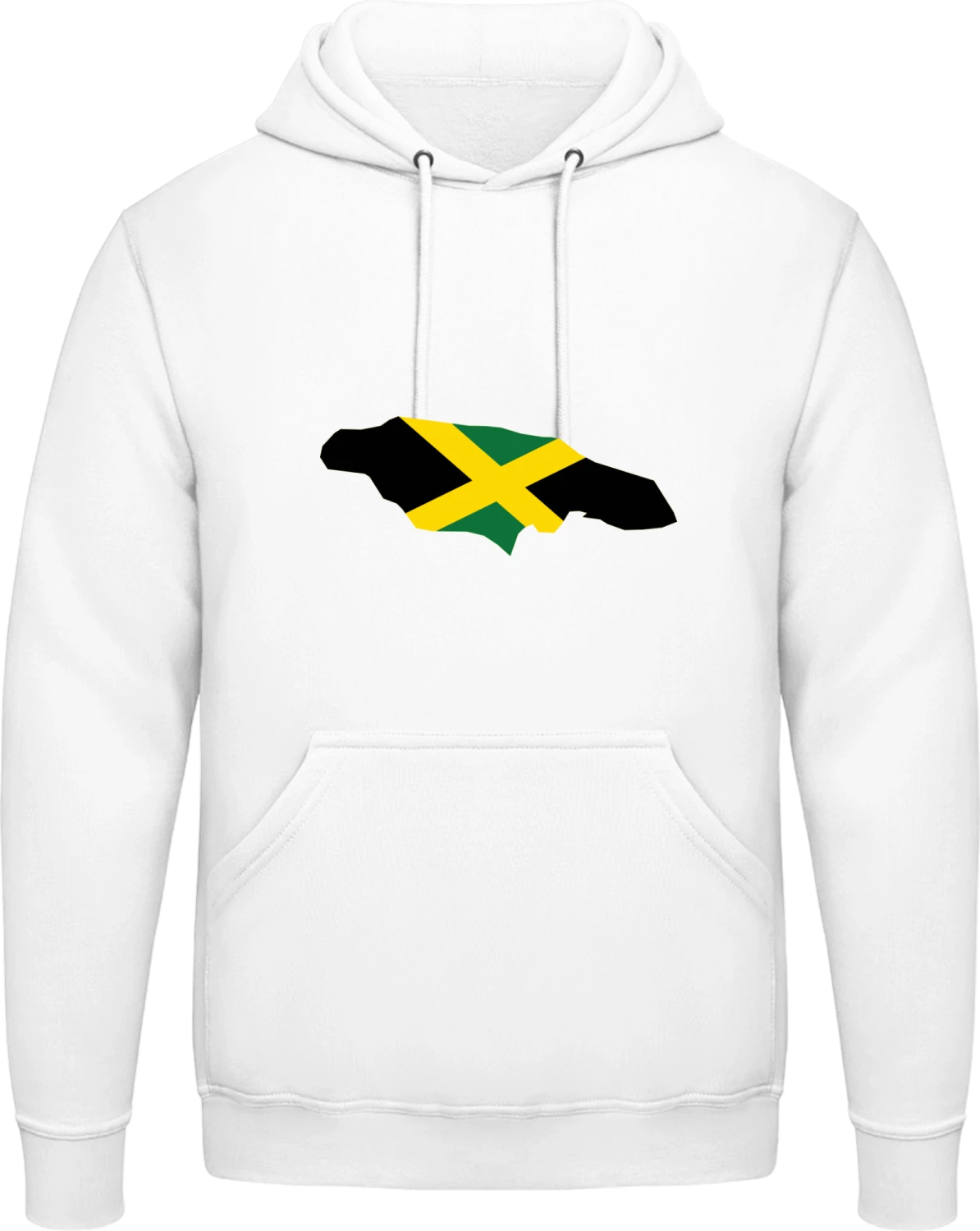 Jamaica Map - Arctic white AWDis man hoodie - Front