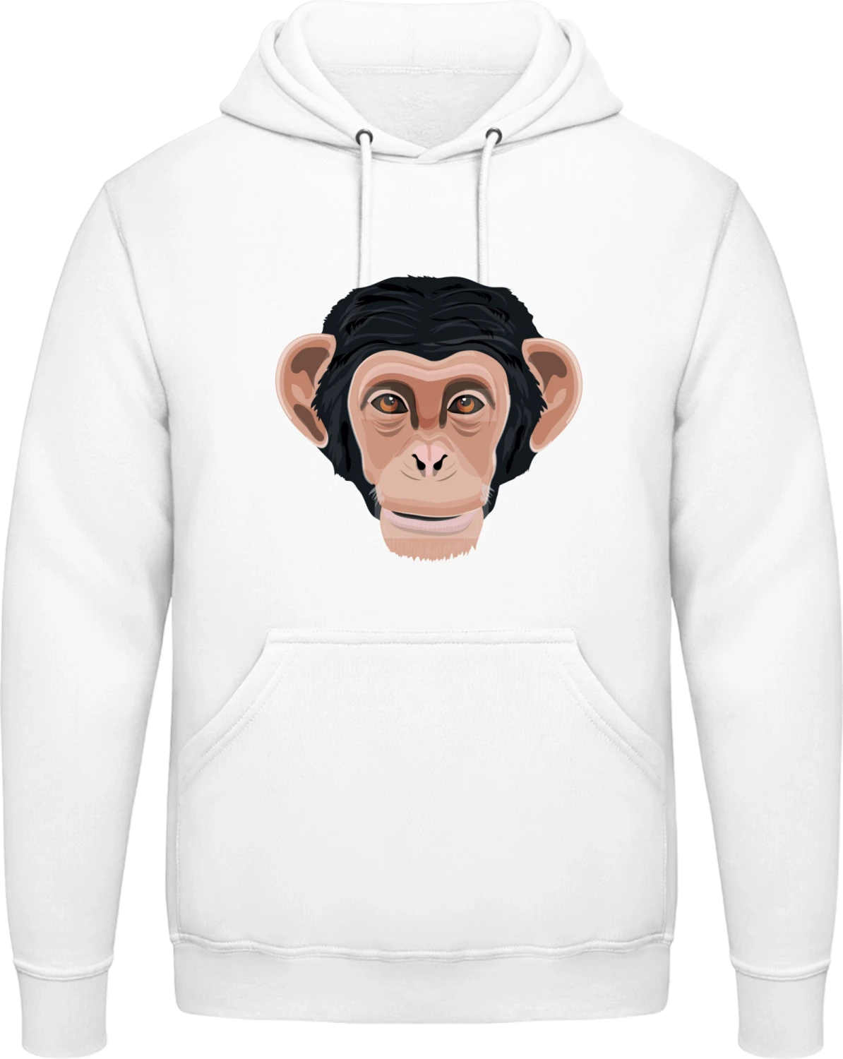 Chimp Ape - Arctic white AWDis man hoodie - Front