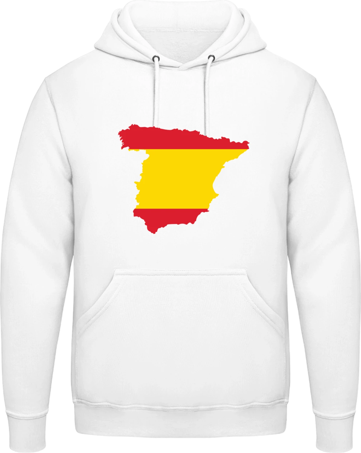 Spain Map - Arctic white AWDis man hoodie - Front