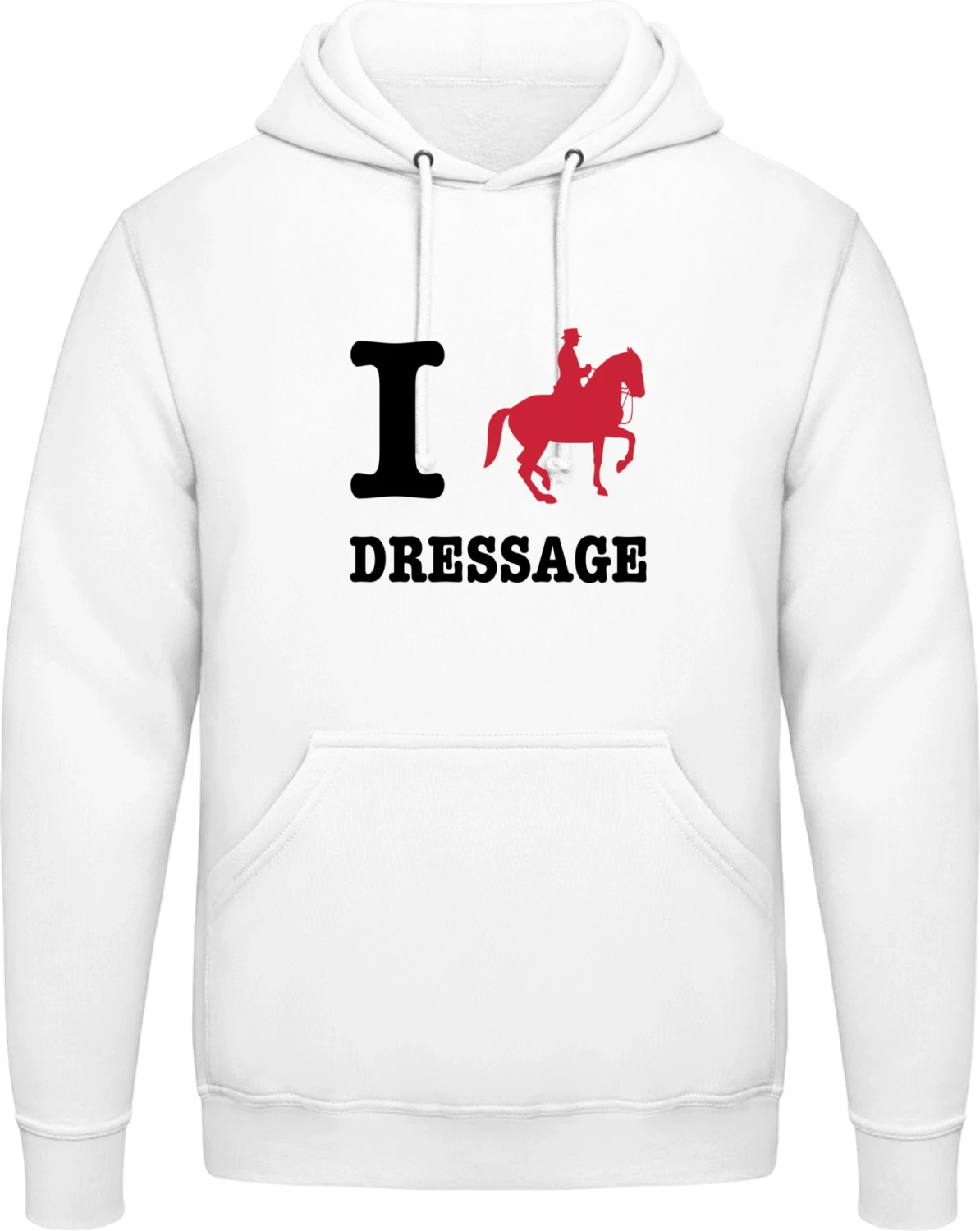 I Love Dressage - Arctic white AWDis man hoodie - Front