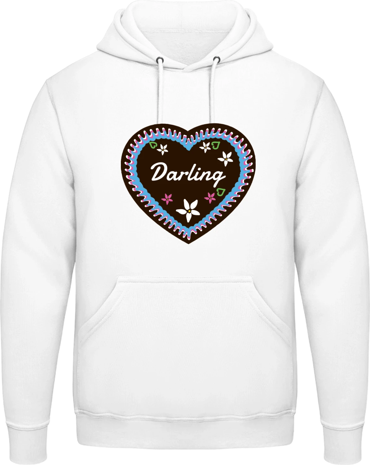 Darling Gingerbread Heart - Arctic white AWDis man hoodie - Front