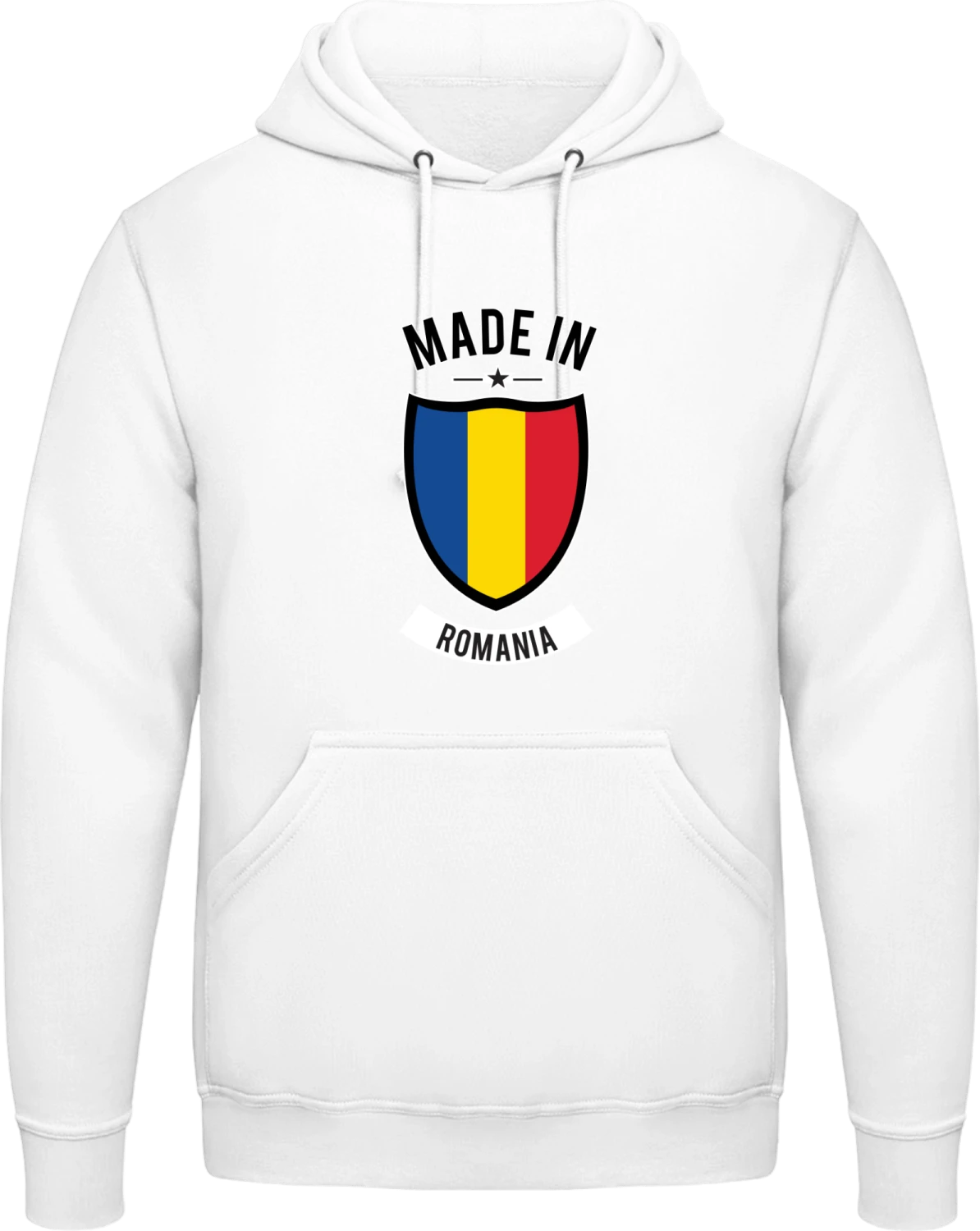 Made in Romania - Arctic white AWDis man hoodie - Front